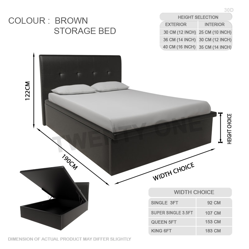 30D尺寸 （BROWN_ STORAGE BED